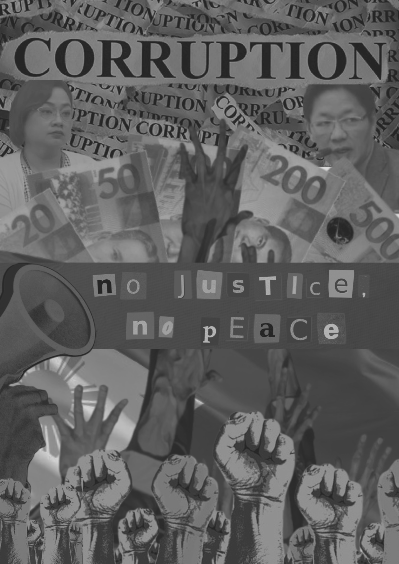 Zine Cover: No Justice, No Peace BW